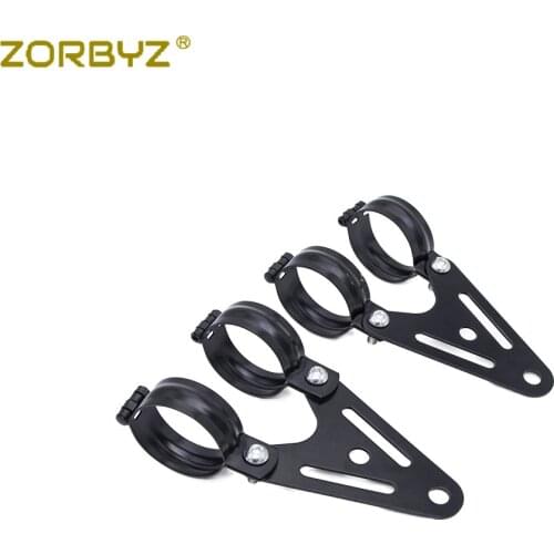 ZORBYZ Black 34mm-60mm Motorcycle Metal Headlight Mount Bracket Fork Turn Signal Light Clamp For Harley Cafe Racer Custom