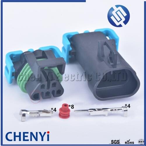 1 set 4 pin 12146047 12092839 Automotive Oxygen Sensor Plug Waterproof Female Male Cable Sockets For BUICK Regal Cruze