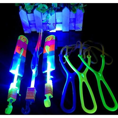 1PC LED Light-up Toys For Children LED Flying Toys Flying Arrow Helicopter LED Light Slingshot Arrow Helicopter Gift Toys FG03