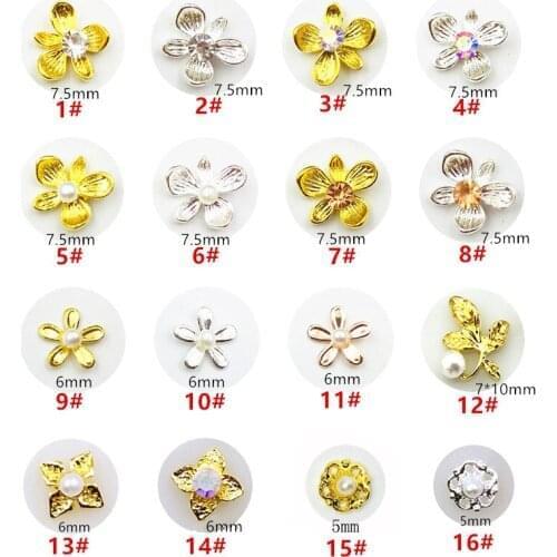 10pcs/lot Japan Korea 3D Alloy Nail Decorations Metal Flower Nail Art Accessories Charm Nail Deco Parts