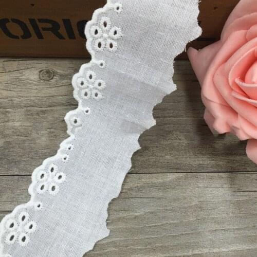 15Yards 3cm Wide Vintage Table Clover Embroidery Cotton Lace Trim for DIY Crafts Sewing Decorations Quilting Patchwork