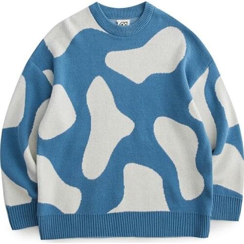 2021 Autumn Couples Knitted Sweater O-Neck Long Sleeve Mens Pullovers Loose Style Women Knitting Sweater Femme Pull Femme