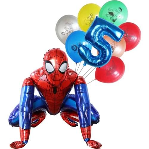 1Set 3D Spiderman Iron Man Hero Aluminum Foil Balloons Happy Birthday Party Decorations Kids Baby Shower Supplies Toy Globos