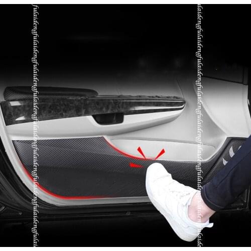 4pcs For Toyota Camry 2012-2017 Carbon fiber PU Door Anti Kick Pad Protective Trim Cover car styling accessories