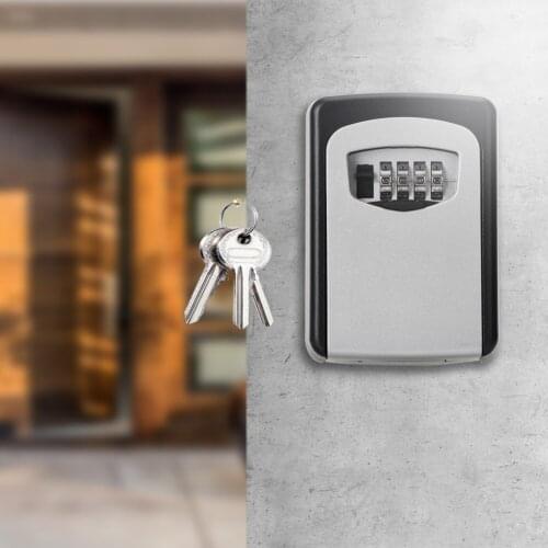 4 Digit Combination Household Outdoor Wall-Mounted Password Safe Wall Mounted Keys Storage Lock Box Security Coded Lock