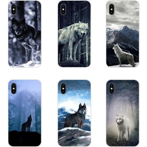 Accessories Phone Shell Covers For Apple iPhone X XR XS 11 12Pro MAX 4S 5S 5C SE 2020 6S 7 8 Plus ipod 5 6 Wolf on Snow