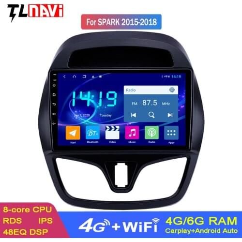 Android 10 IPS Screen GPS Navigation CarPlay DSP Car Player For Chevrolet Spark Beat Matiz 2015-2019 Radio