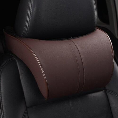 CHIZIYO 1PC Car Headrest Leather Auto Neck Protection Rest Pillows For Seat Neck Pillows Supports Cushion Memory Cotton