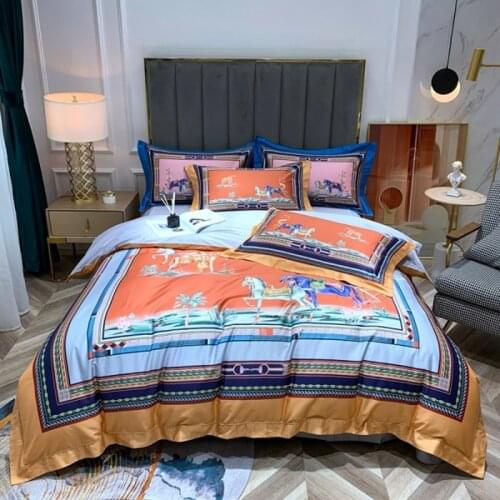 Free shipping high quality 100S Egyptian cotton bedding set, Chinese style animal silk soft and comfortable quilt cover four-pie