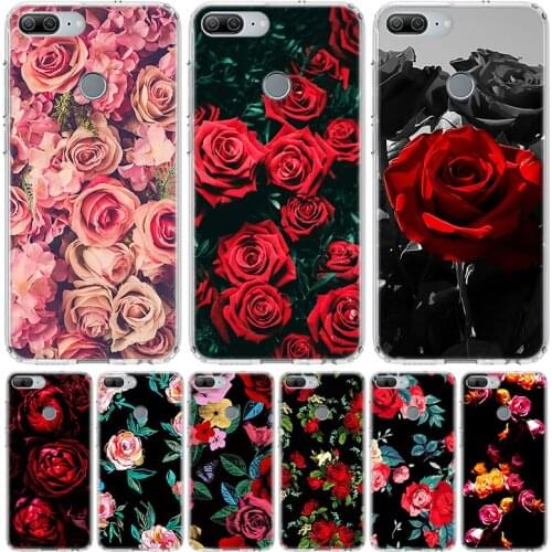 Dark Rose Flower Phone Case for Huawei Honor 10 9 Lite Y9 Y5 Y6 Y7 2019 8X 8A 8S 7A 7X 10i 20i Pro V30 Art Coque Capa