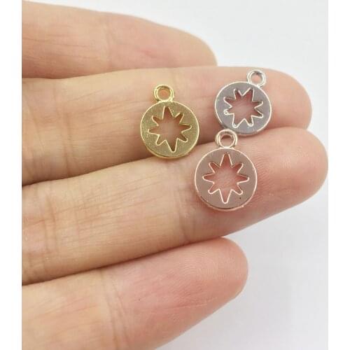 Eruifa Pretty 20pcs 10mm Anise star Zinc alloy Women charms Wholesales necklace,earring bracelet jewelry DIY handmade 2 colors