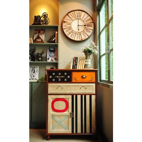 French country European solid wood furniture retro clothing store cafe bar display cabinet entrance cabinet housing chambers