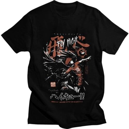 Haikyu Shoyo Hinata Tshirt Men Streetwear Tees Top Cotton T Shirt Short Sleeve Anime Haikyuu Volleyball T-shirt Gift Clothes