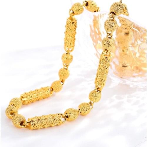 Exquisite Geometric Beaded Necklace 14K Gold Solid Buddha Beads Mens Necklaces No Chain for Man Birthday Gifts Fine Jewelry