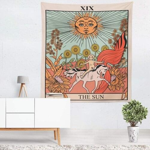 Europe and America Tarot Card Wall Hanging The Sun Star Moon Tapestries