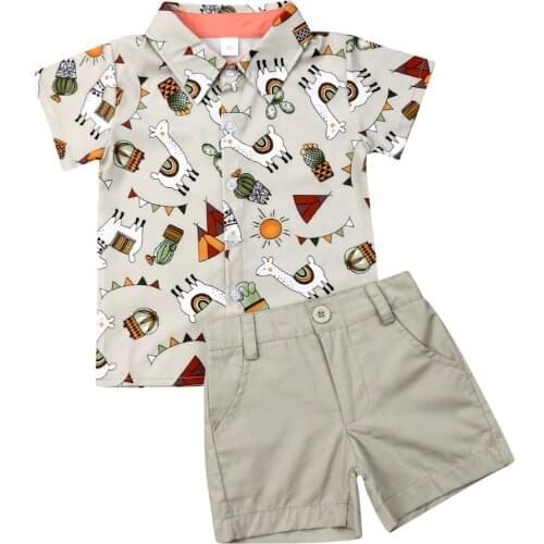 New 2PCS Toddler Kids Baby Boy Gentleman Shirt Tops+Pants Shorts Clothes Outfits Set