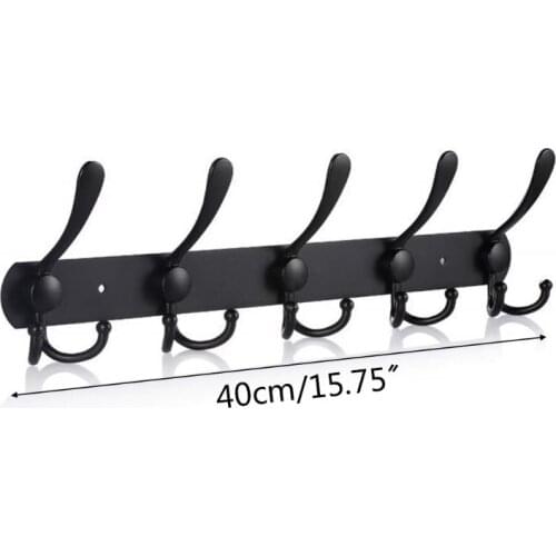 5 Hooks Stainless Steel Wall-mounted Kitchen Wall Hooks Bathroom Bath Ball Hook Rack Bedroom Coat Hanger Home Storage Hook M7DA