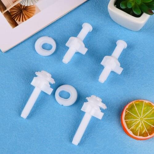 10 Piece Set Of Plastic Toilet Seat Screws Bathroom Accessories Hinge Bolt Pad Hardware Flexible White Toilet Seat Replacement