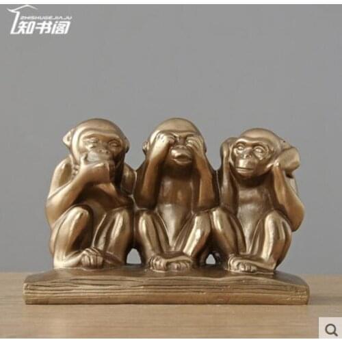 Do not listen to do say not see orangutan wine ark TV ark adornment study home decoration open sculpture art crafts