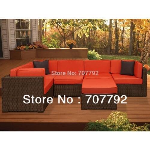 New!!Fancy International Patio Furniture Rattan 6 Piece Sofa Set