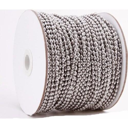 Silver Color Stainless Steel Rice Beads Chain Necklace Custom Hip Hop Necklaces For Women/Men Jewelry Gift10/20/50/100 Meter