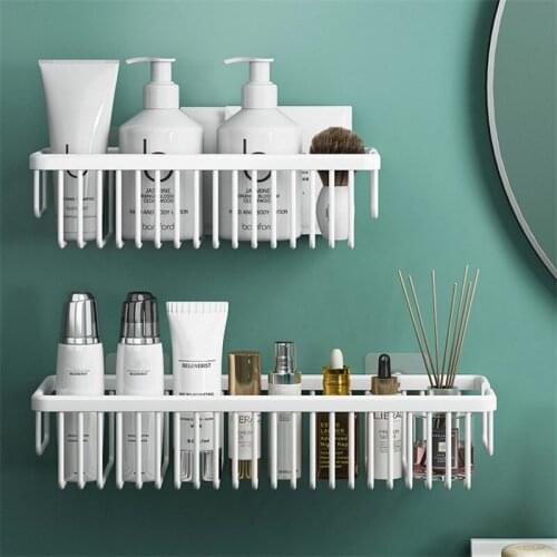 Bathroom Shelf Organizer No Drill Shower Draining Basket Wall Mounted Soap Cosmetic Shelf Toliet Bathroom Accessories