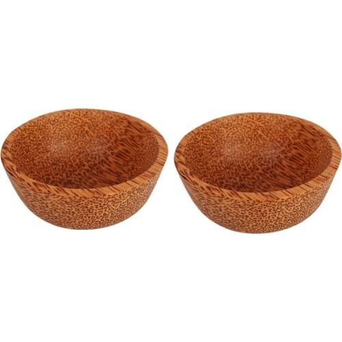 Anti Scalding Natural Coconut Bowl,Seasoning Bowl for Steak/Gravy /Mustard/Soy Sauce,Handicraft Wood Bowl