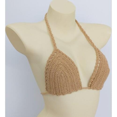 Have Lining Chest Pad Micro Bikini Top Crochet Sexy Bandage Swimsuit Push Up Bra Beachwear Women Plus Size Bathing Suits