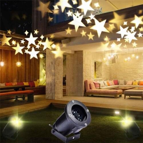 Christmas Laser Star Projector Outdoor LED Waterproof Discoration Lights Five-Pointed Star Projection Lamp For Home Garden Party