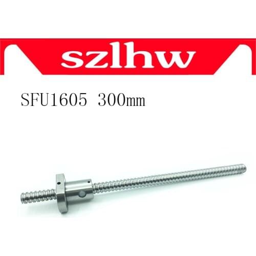 16mm 1605 Ball Screw Rolled C7 ballscrew SFU1605 250 300mm with one 1605 flange single ball nut for CNC parts no ends