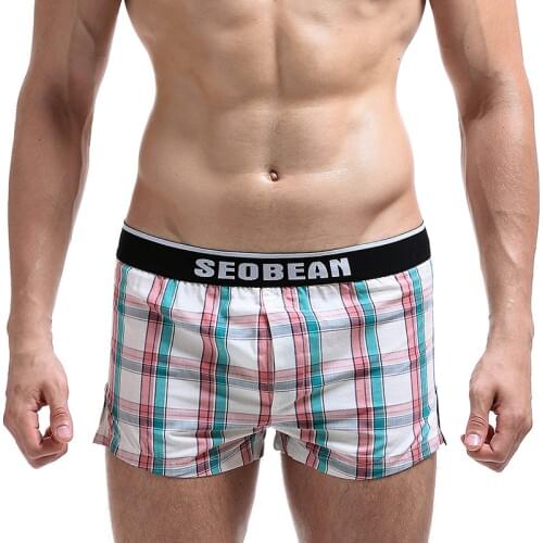 New Seobean mens short 100% cotton male boxer Mesh Household Shorts Quick-drying Casual Shorts