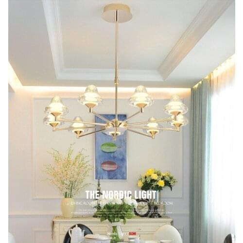 Nordic wrought iron magic bean chandelier lampshade glass household molecular lamp shell cover multi-head clothing store