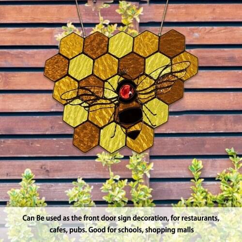1pcs Bee Festival Ornaments Bee Protect Suncatcher Bee Suncatchers for Windows Home Wall Art Decor Ornaments Hanging Decoration
