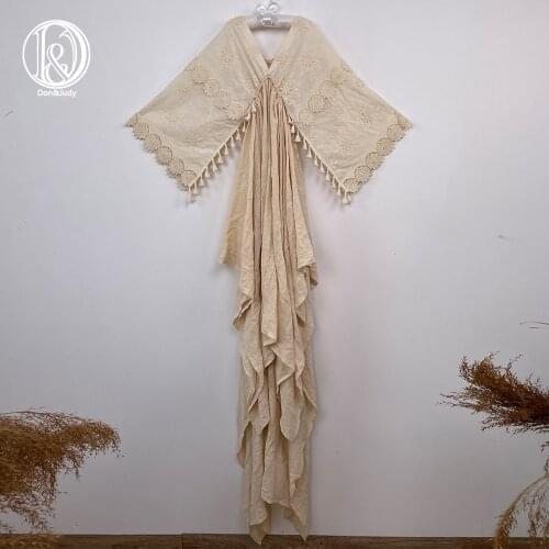 Don&Judy Vintage Cotton Embroidery Dress 4-8 Years Old Kid Girl Dresses for Photo Shoot Party Evening Dress Photography Prop