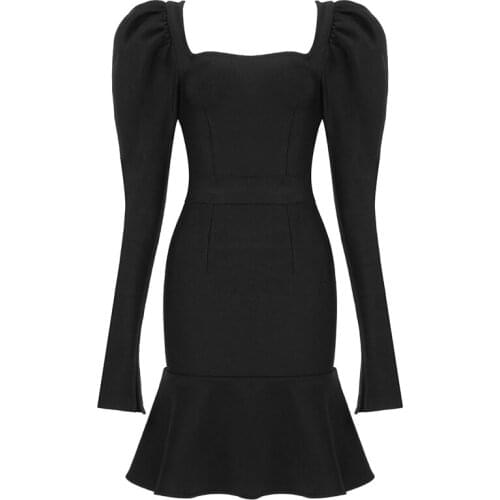 2020 New Bodycon Mini Dress Sexy Women Fashion Long Sleeve Sheath Women Elegant Summer Autumn Dress