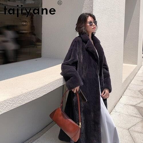 Tajiyane Winter Clothes Women Real Fur Coat High Quality Luxury Woman Genuine Mink Fur Coats Female Long Jackets Casacos TN385