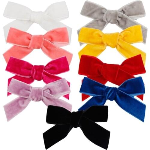 1PCS Velvet Bow Hair Clip Girls Bow Tie Hairpins Korean High Quality Bow Hair Clip Fashion Vintage Hair Accessories