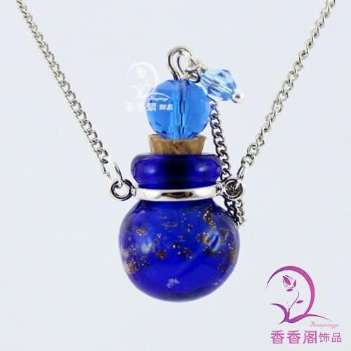 1pc Murano Glass Perfume Necklace Dust Ball , Crystal Perfume Necklace, essential oil bottle pendants