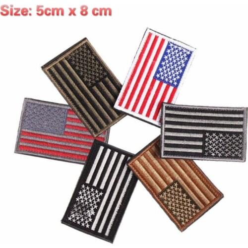 1pcs Embroidered thread American Flag Embroidered Patch Patriotic USA Military tactics Patch Iron-On or Sew to Any Garment