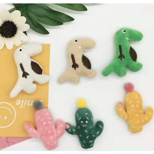 10pcs/lot DIY plush cartoon cactus dolls Patches Appliques For children cloth Sewing appliques DIY bag Decoration