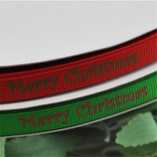 10Y 3/8" U pick grosgrain ribbon Merry Christmas Gift Wedding Craft Appliques