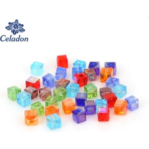 200pcs 2mm Multicolor Square Glass Beads Austria Crystal Beads charm Glass Bead Loose Spacer Bead for DIY Jewelry Making