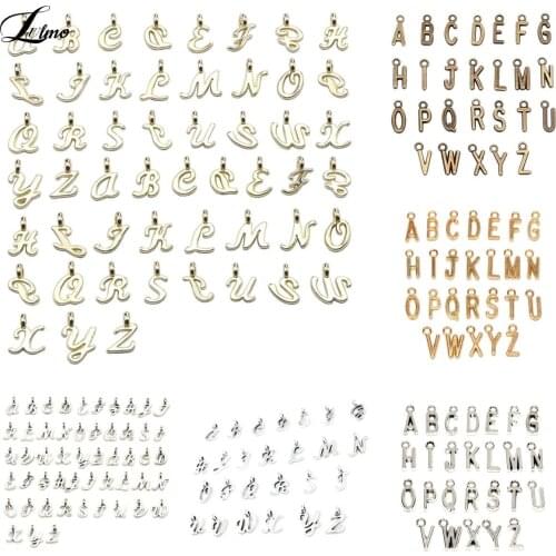 52pcs/Set A-Z Initial Letters Alphabet Pendant Charms Hand Stamped Capital Letter Charms For Bracelet Necklace DIY