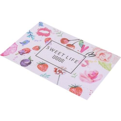 6pcs/set Fruit Printing Placemat PVC Table Mat Placemat Drying Mats Table Coasters Decorative For Kitchen Dining Decoration