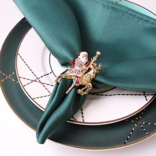 6PCS/Metal Santa Reindeer Napkin Ring Desktop Decoration Used for Family Party Hotel Wedding Banquet Ornaments