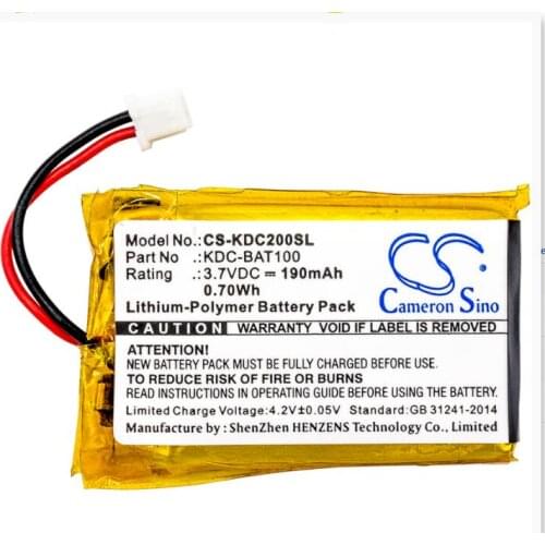 Cameron Sino 190mAh battery for KOAMTAC KDC-100 200 02-980-8680 KDC-BAT100 BarCode, Scanner Battery