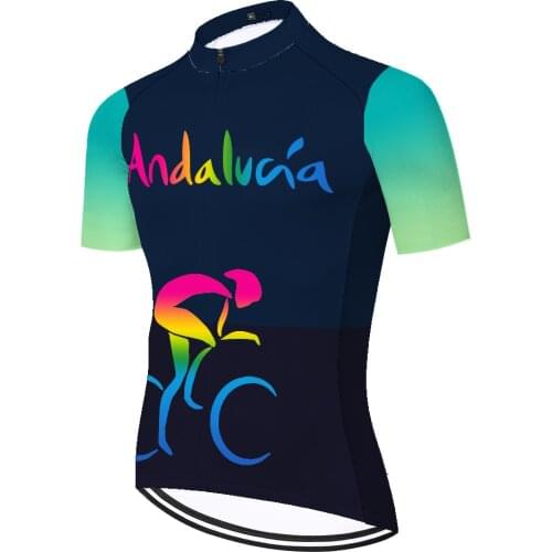 Andalucia Laser Cut Camiseta Bicicleta Retro Jersey Camisa Mallot Ciclismo Hombre Verano Maillot Ciclismo Hombre Verano