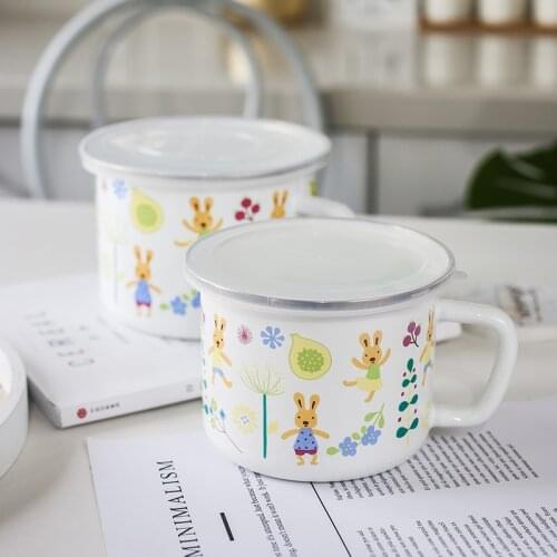 Enamel Portable Bowl Food Container Food Storage Box Kitchen meal prep Seal Box friends tv soup bowl salad bowl mixing bowl