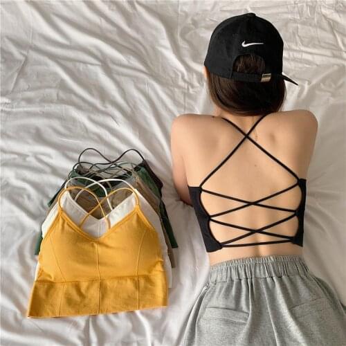 Summer Girls Bra Womens Stretchy Wrap Tube Top Bandeau Cropped Crossed Back Tanks Underwear Tops For Girls