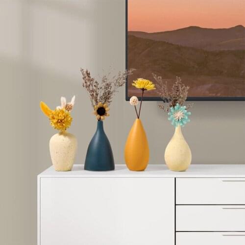 Ceramic Small Vase Ins Style Simple Flower Arrangement Dried Flower Creative Flower Living Room Home Desktop Decoration